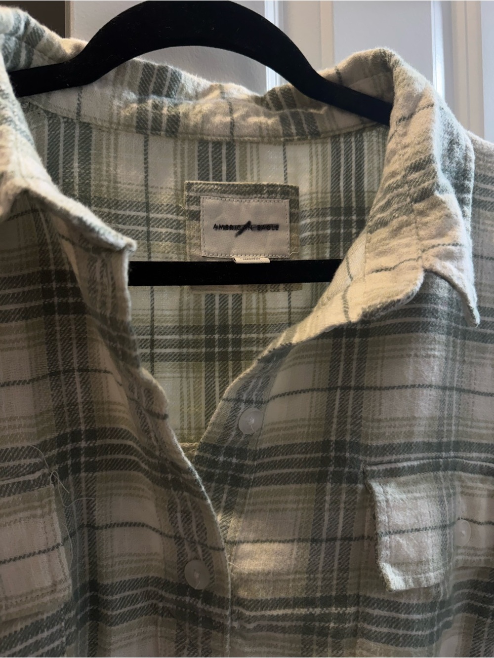 American Eagle Quarter Button Flannel - Picture 3 of 7